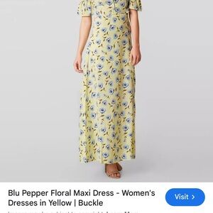Blu Pepper Yellow Floral Maxi Dress